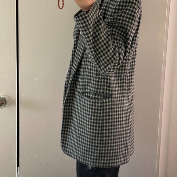 Vintage green plaid wool blazer jacket - Picture 4 of 8